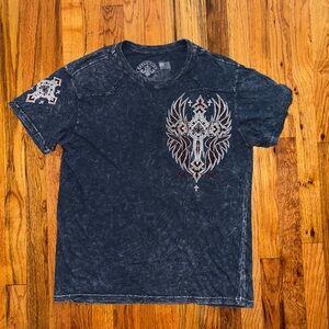 Affliction Men's Black Graphic T-Shirt size large